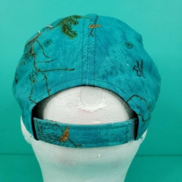 Real Tree Signature Xtreme Teal Blue Camo Adjustable Baseball Cap Hat - Picture 3 of 7